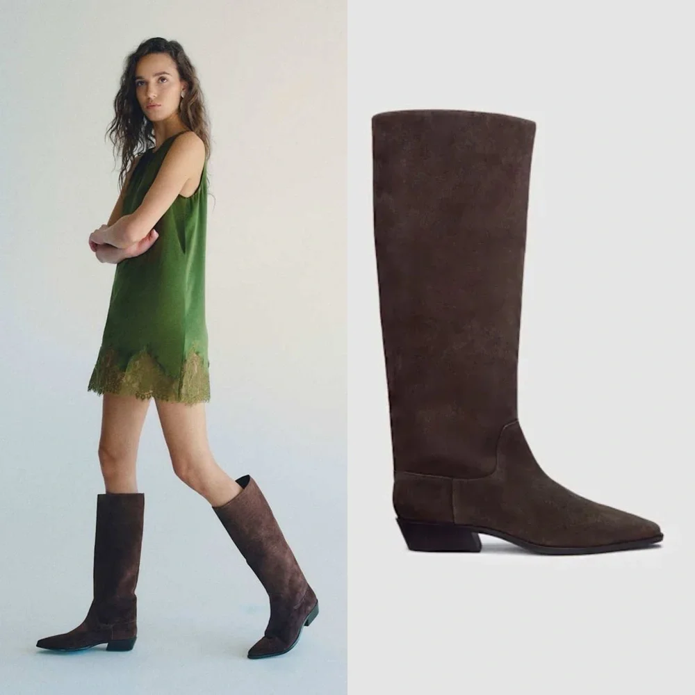 REFORMATION Dominique Knee Boots in Boss Suede 6.5